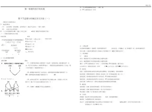 高中生物必修二第一章知识点总结模版