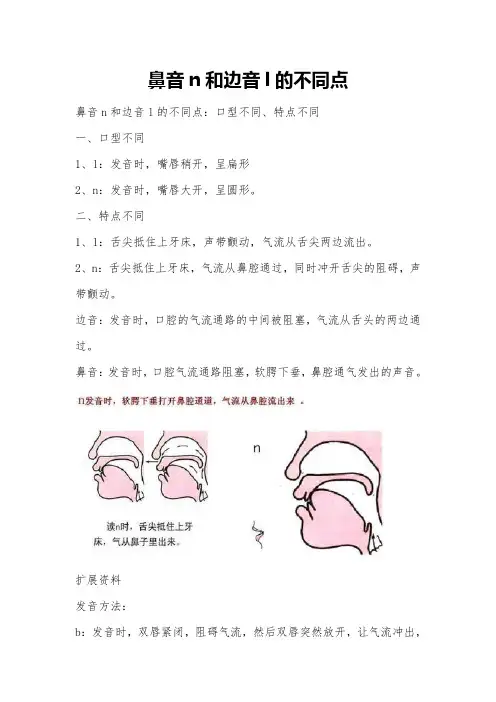 鼻音n和边音l的不同点
