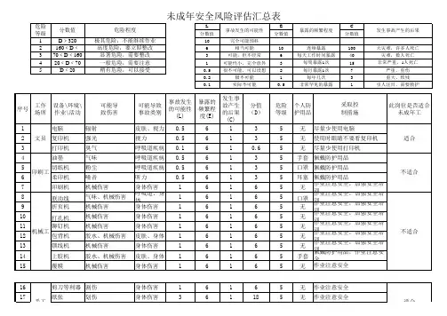 未成年人风险评估