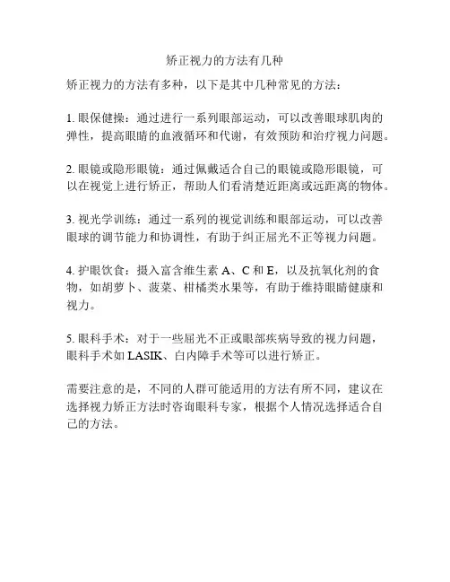 矫正视力的方法有几种