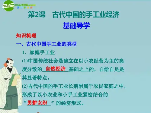 高中历史 专题1 第2课 古代中国的手工业经济精美课件 人民版必修2