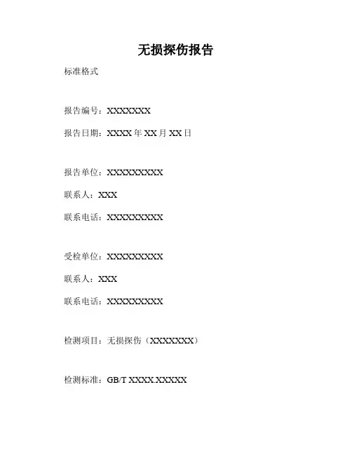 无损探伤报告