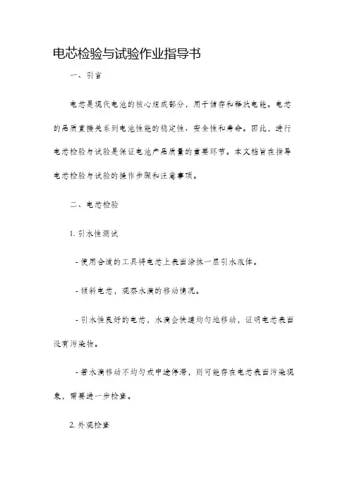 电芯检验与试验作业指导书