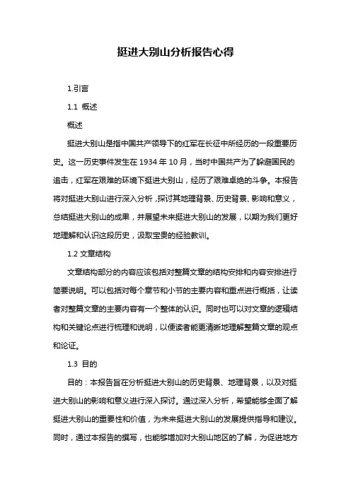 挺进大别山分析报告心得