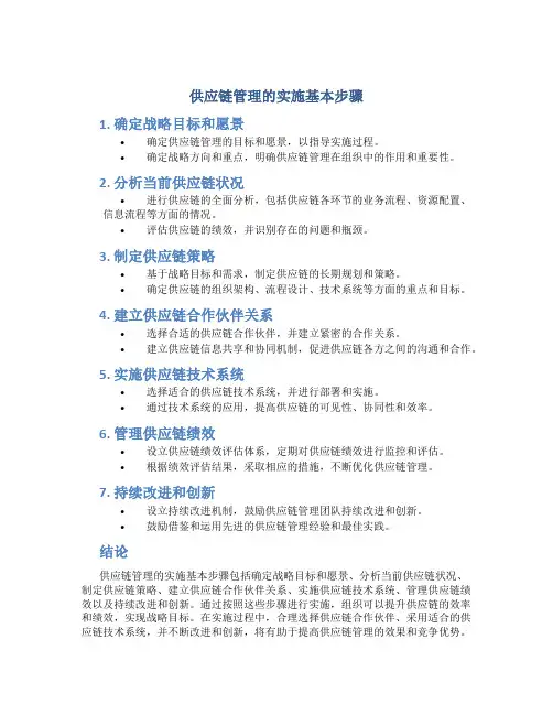 供应链管理的实施基本步骤