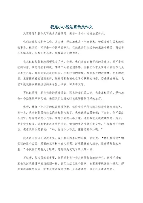 我是小小税法宣传员作文