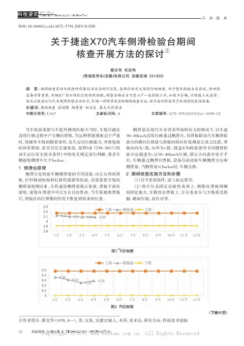 关于捷途X70汽车侧滑检验台期间核查开展方法的探讨