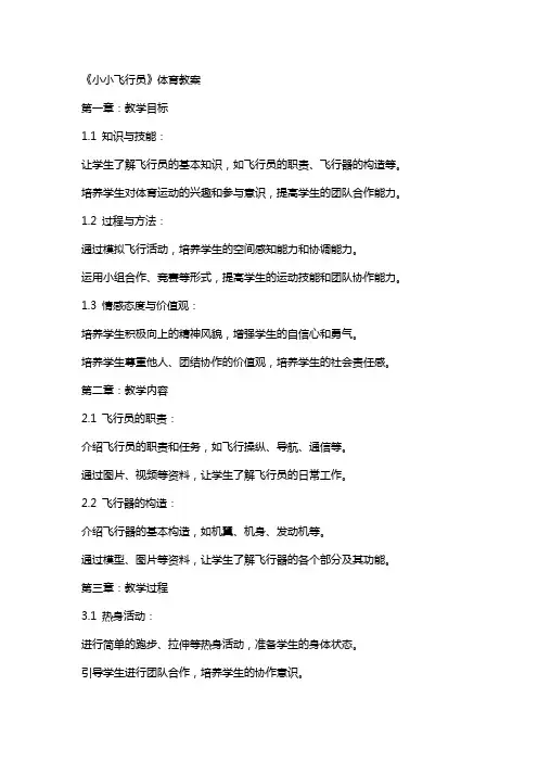 《小小飞行员》体育教案