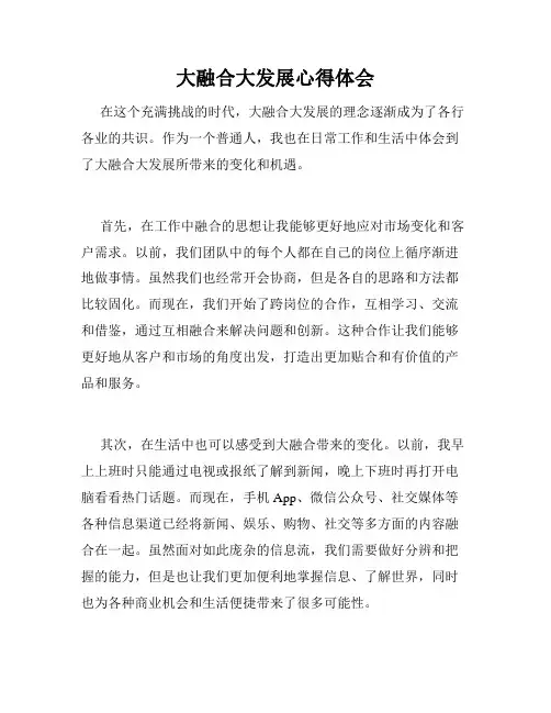 大融合大发展心得体会
