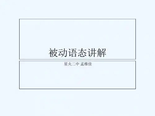 英语人教版九年级全册被动语态讲解课件 孟维佳