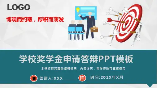 大学生奖学金申请答辩演讲PPT模板(完整版)