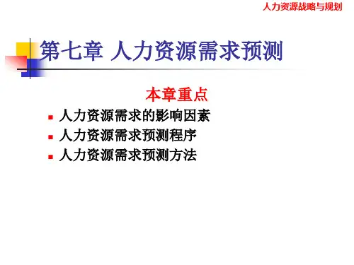 人力资源需求预测方法
