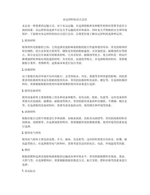 水运材料知识点总结