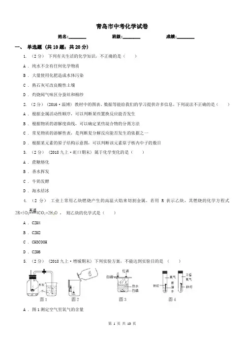 青岛市中考化学试卷 