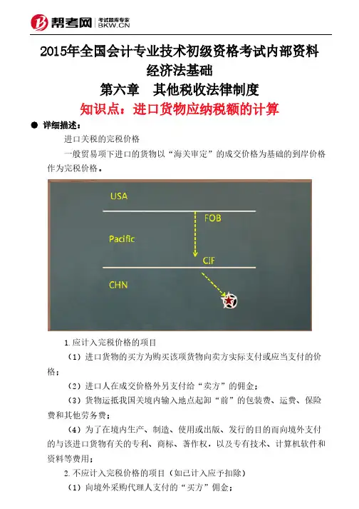 第六章 其他税收法律制度-进口货物应纳税额的计算