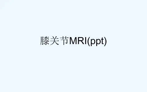 膝关节MRI(ppt)