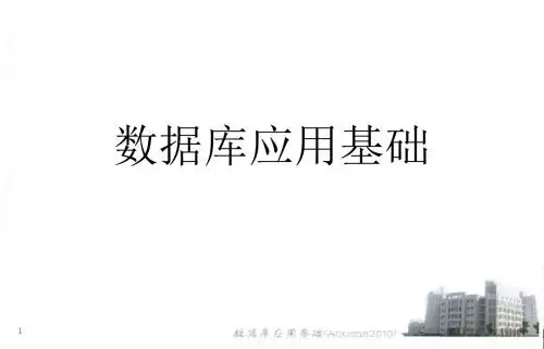 数据库应用基础Access 2010第1,2章(1)