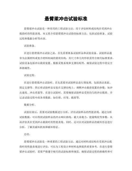 悬臂梁冲击试验标准
