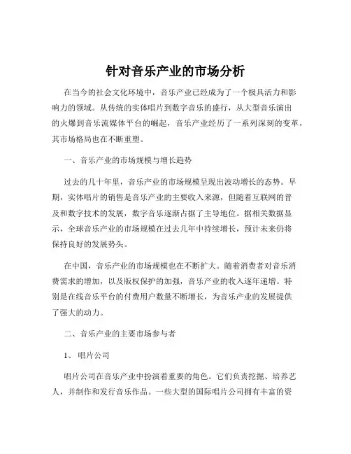 针对音乐产业的市场分析