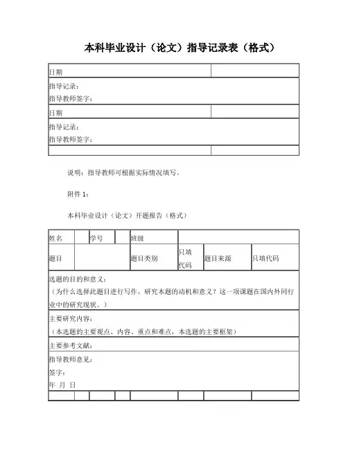 论文指导记录表