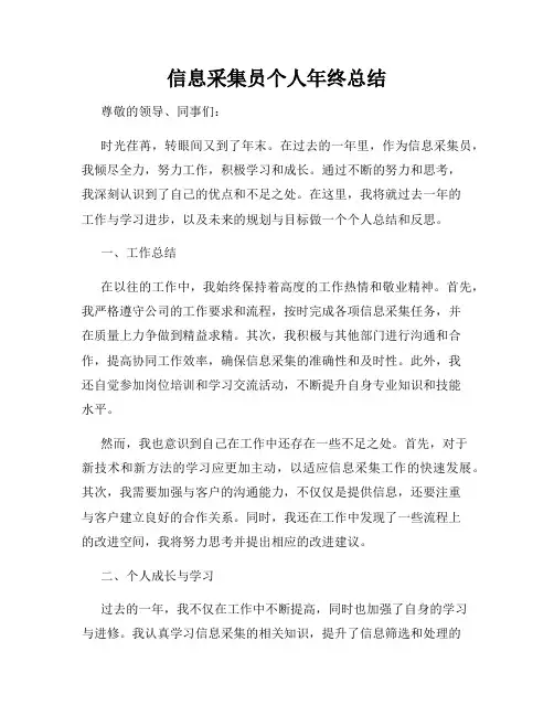 信息采集员个人年终总结