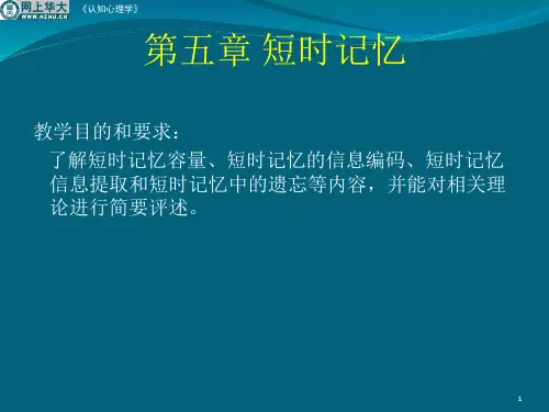 05认知心理学-短时记忆与长时记忆