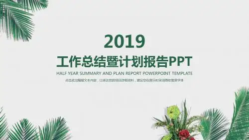 2019年工作总结暨计划报告PPT模板24p