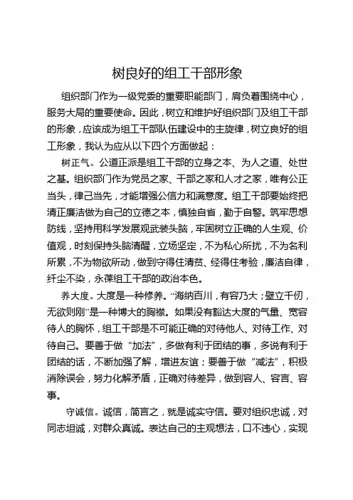 树良好的组工干部形象