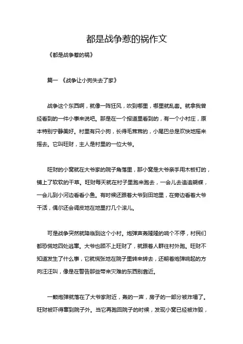 都是战争惹的祸作文