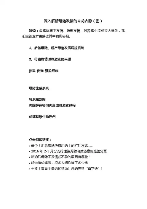 深入解析母猪发情的来龙去脉（图）