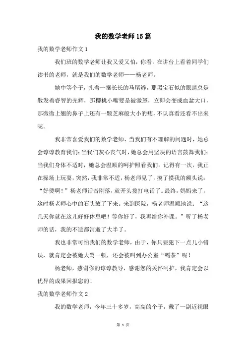 我的数学老师15篇