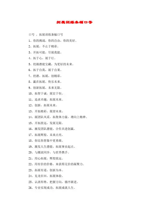 拓展训练条幅口号