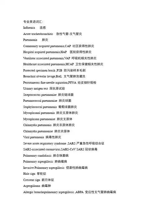 【考研复试】大内科英语词汇
