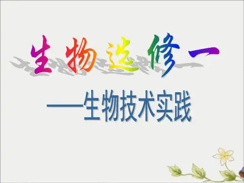 【精品课件】生物选修1  专题一  课题1  果酒和果醋的制作 课件(共35张PPT)