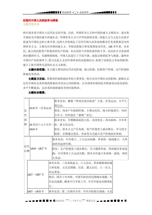 近现代中国人民的抗争与探索