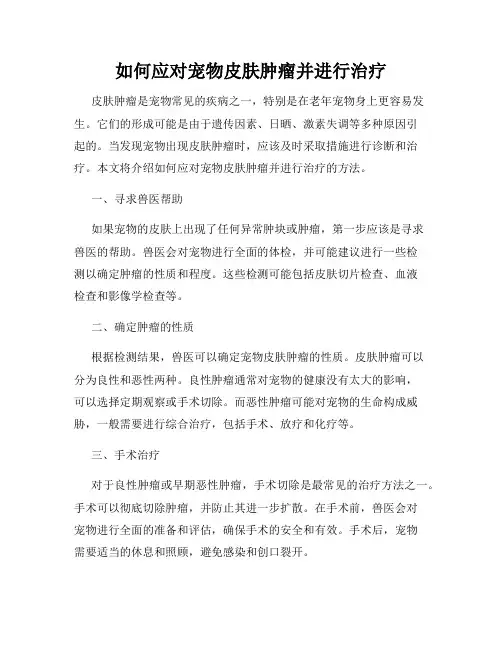 如何应对宠物皮肤肿瘤并进行治疗