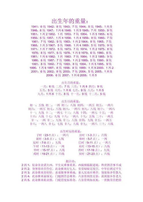 看看你是几两命超级准