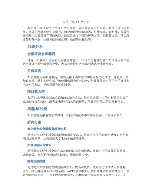 大学生经济安全论文