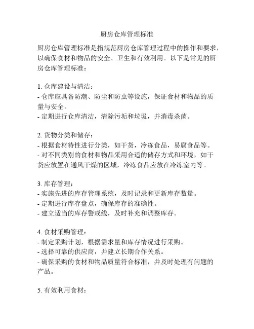 厨房仓库管理标准