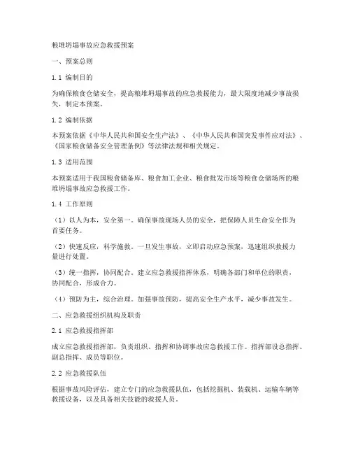 粮堆坍塌事故应急救援预案