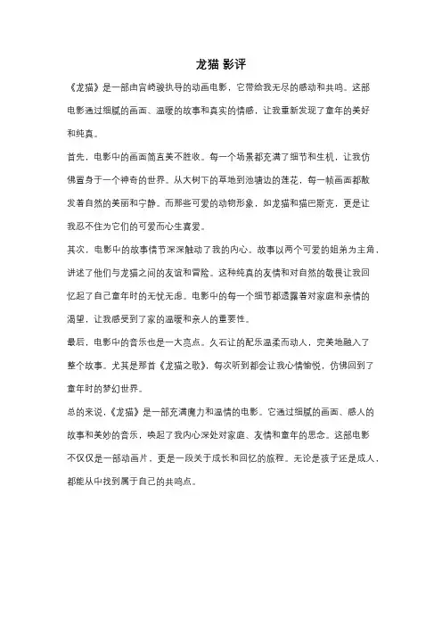 龙猫 影评