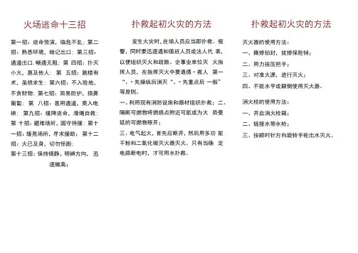 消防安全知识小报