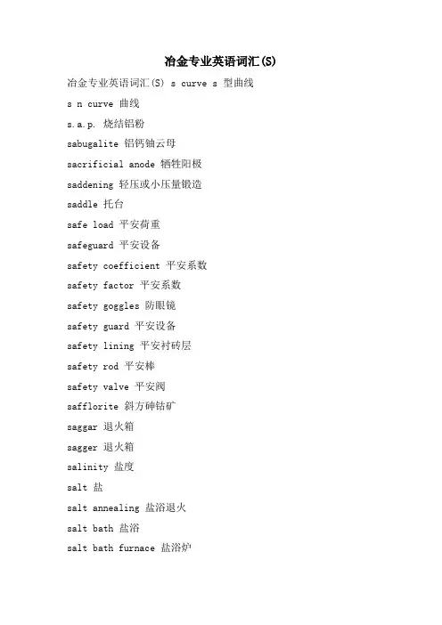 冶金专业英语词汇(S)