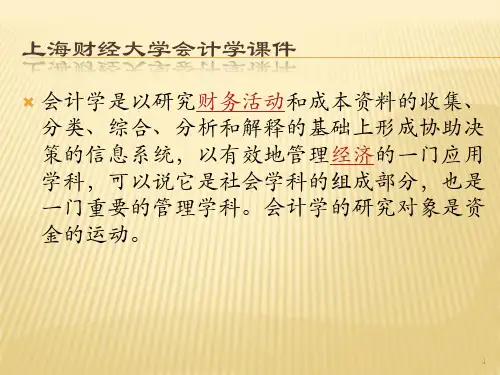 上海财经大学会计学课件chap14第十四章 资产负债表和利润表.ppt