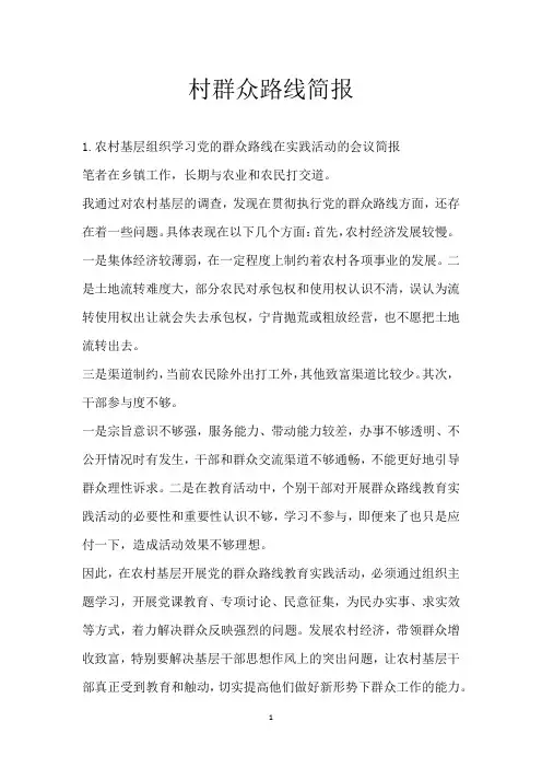 村群众路线简报