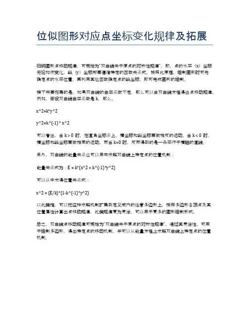 位似图形对应点坐标变化规律及拓展
