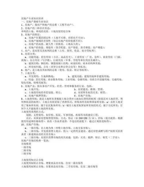 房地产行业专业学习知识培训.doc
