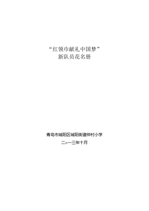新生入队花名册