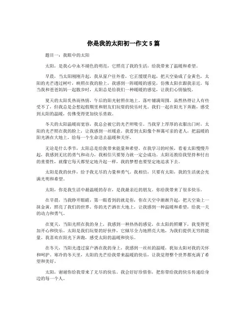 你是我的太阳初一作文5篇