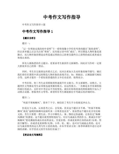 中考作文写作指导